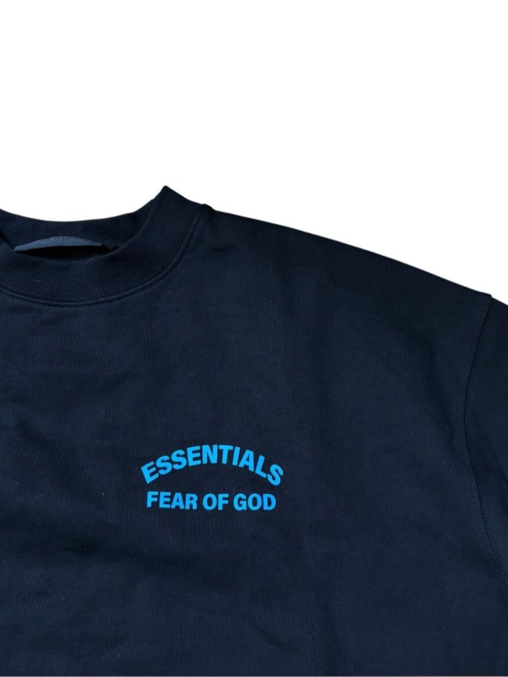 Essentials Fear of God Crewneck Sweater Black and Blue Size Large - Picture 2 of 9
